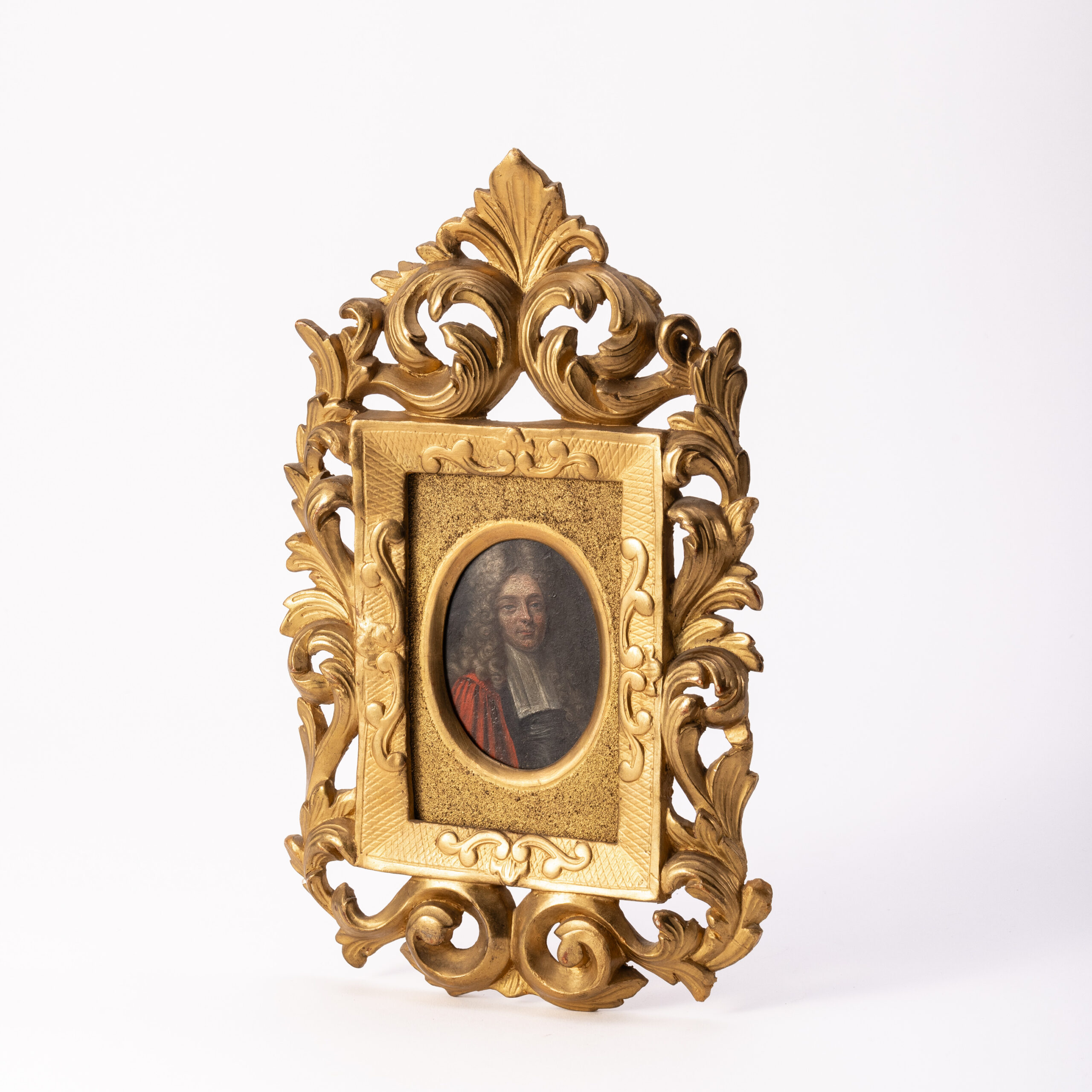 Dipinto a Olio con Cornice in Legno Dorato, metà XVIII secolo