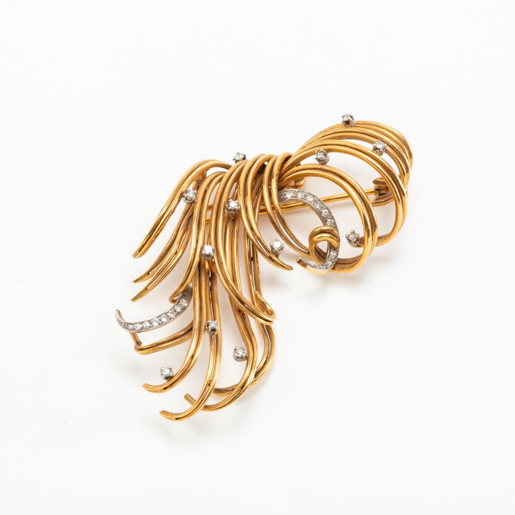 Spilla nodo d’amore in Oro con Diamanti
