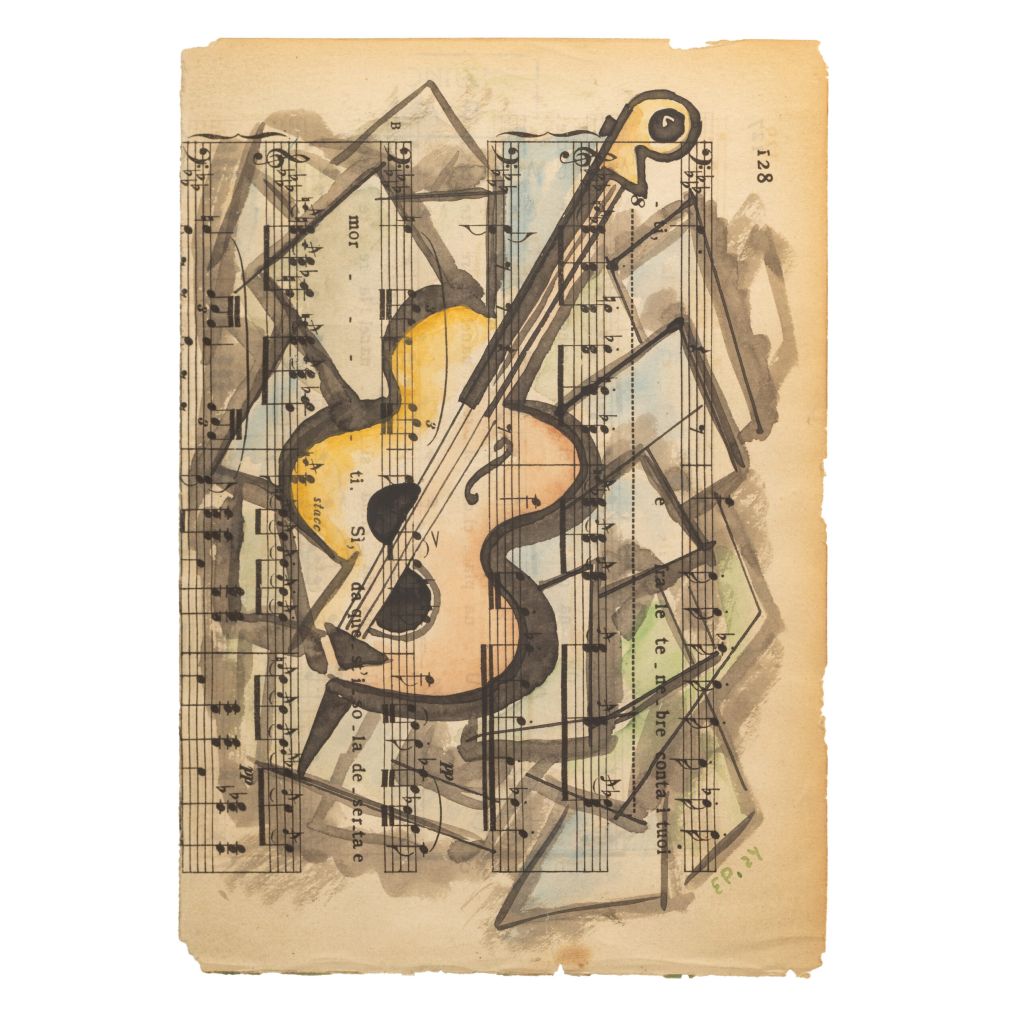 Painting by J. Rojak on Italian Score of Ponchielli’s La Gioconda