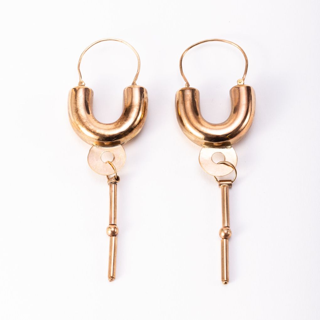 Early 20th-Century Earrings with Long Pendants